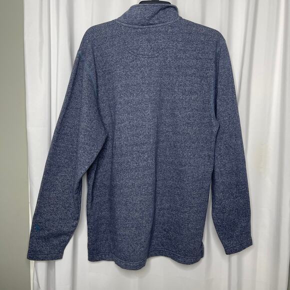 Izod Saltwater quarter zip half zip pullover knit sweater men's Medium blue gray - Picture 6 of 16